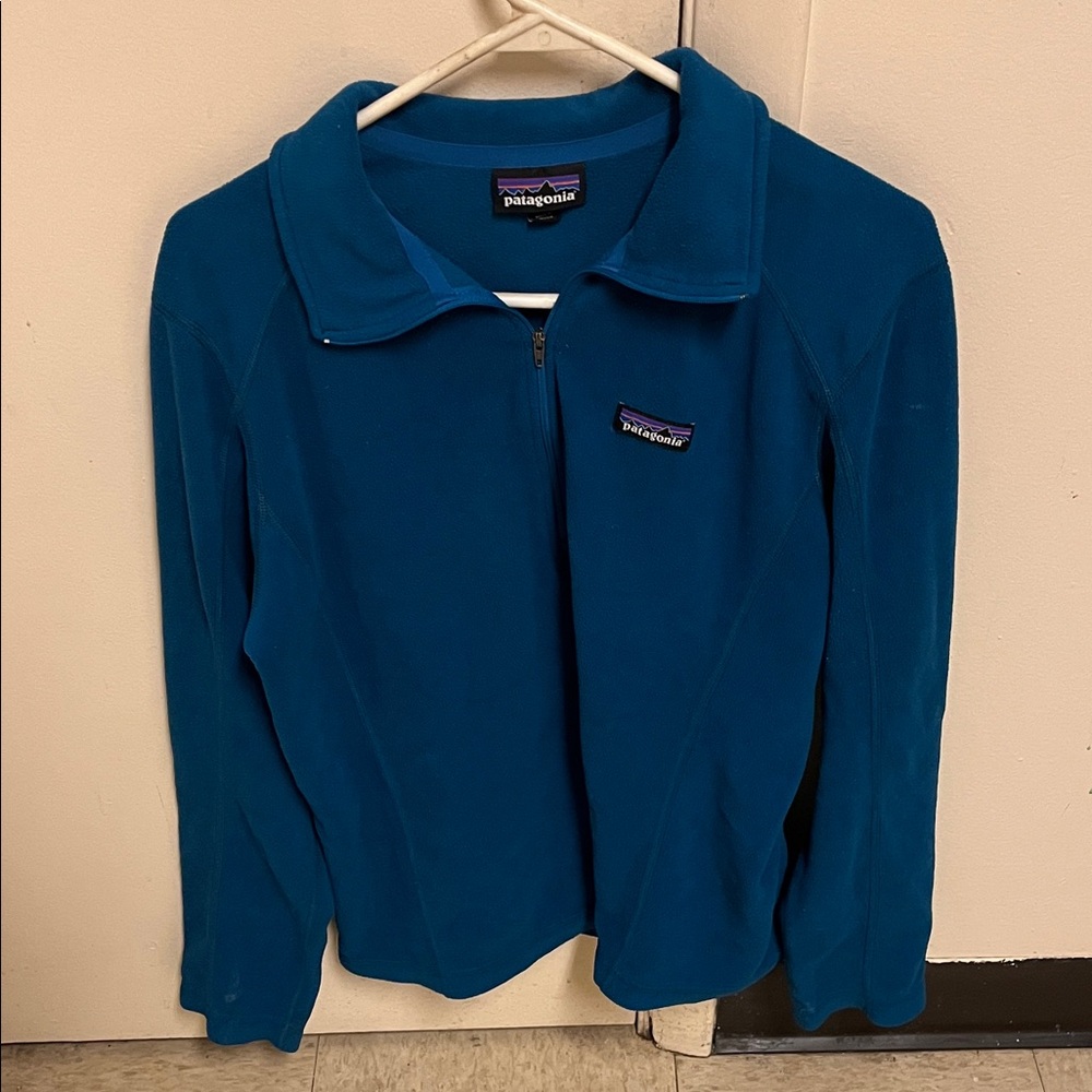 CUTE Patagonia Vibrant Blue Half Zip-Up Fleece